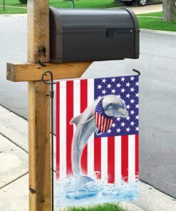 dolphin american flag 8689