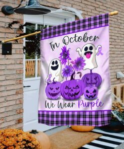 Domestic Violence Awareness Month Flag In October We Wear Purple LNT540Fv1