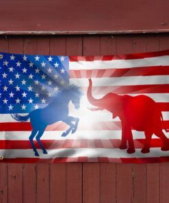 donkey elephant american grommet flag trl1660gf 1167