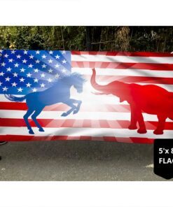 donkey elephant american grommet flag trl1660gf 3410
