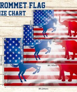donkey elephant american grommet flag trl1660gf 7507
