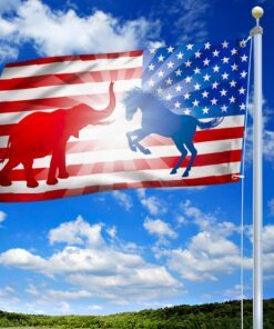 donkey elephant american grommet flag trl1660gf 8939