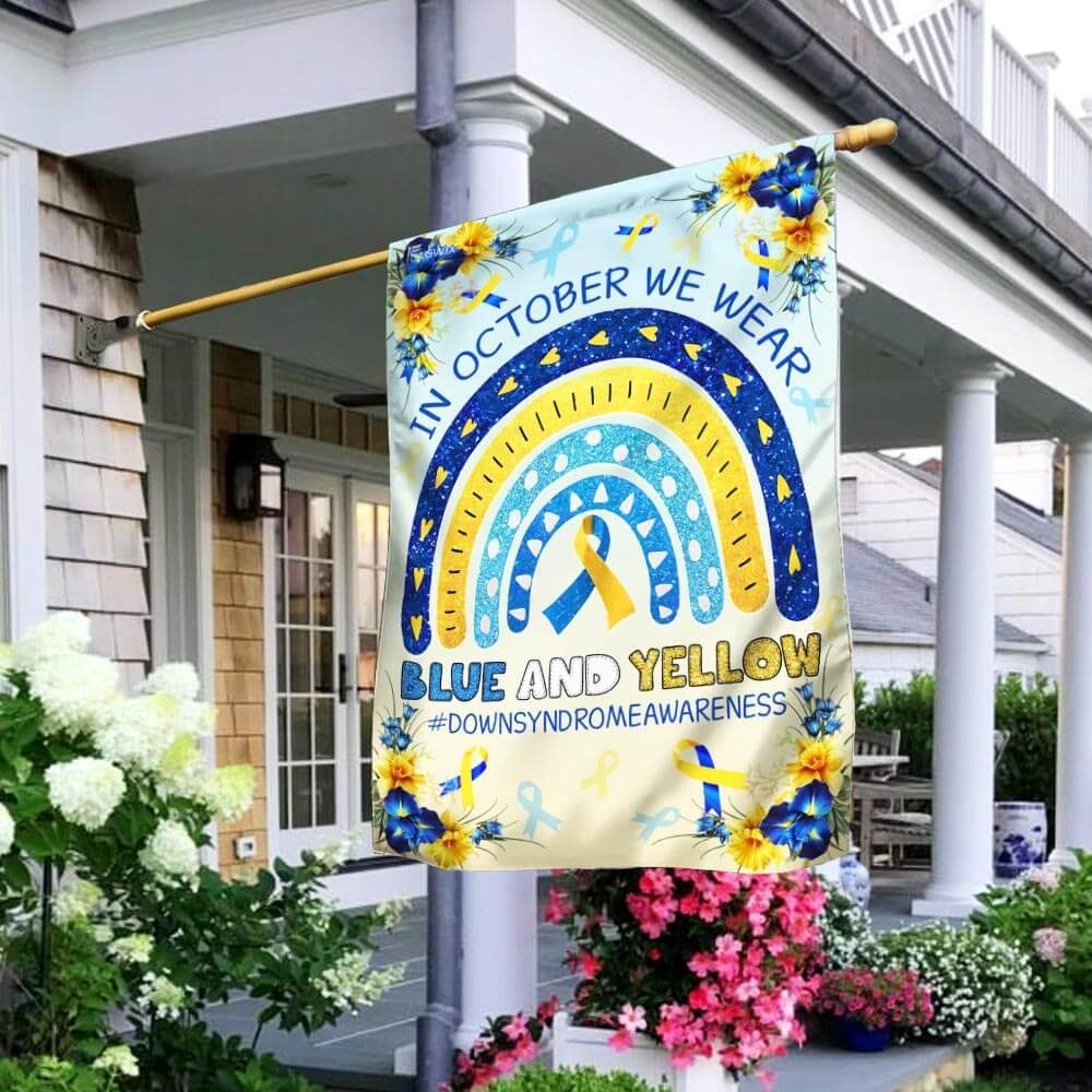 Down Syndrome Awareness. In October We Wear Blue And Yellow Flag - Image 2
