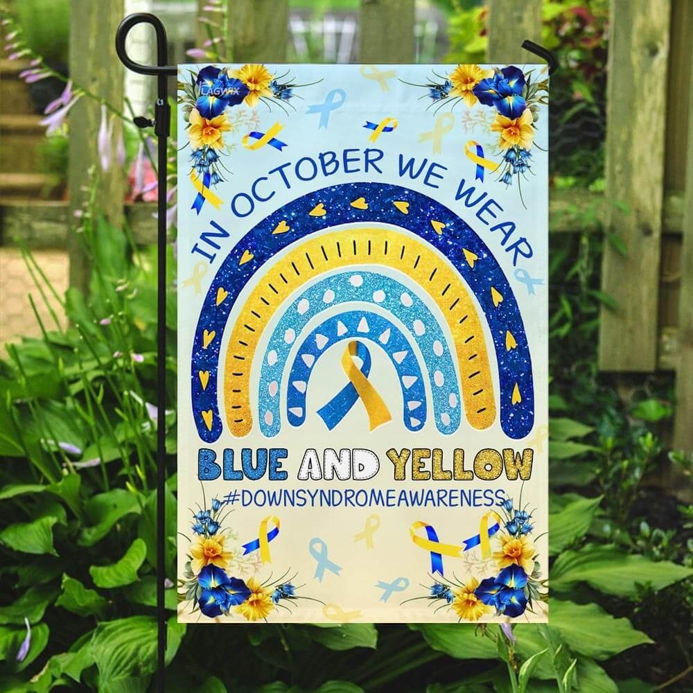 Down Syndrome Awareness. In October We Wear Blue And Yellow Flag - Image 7