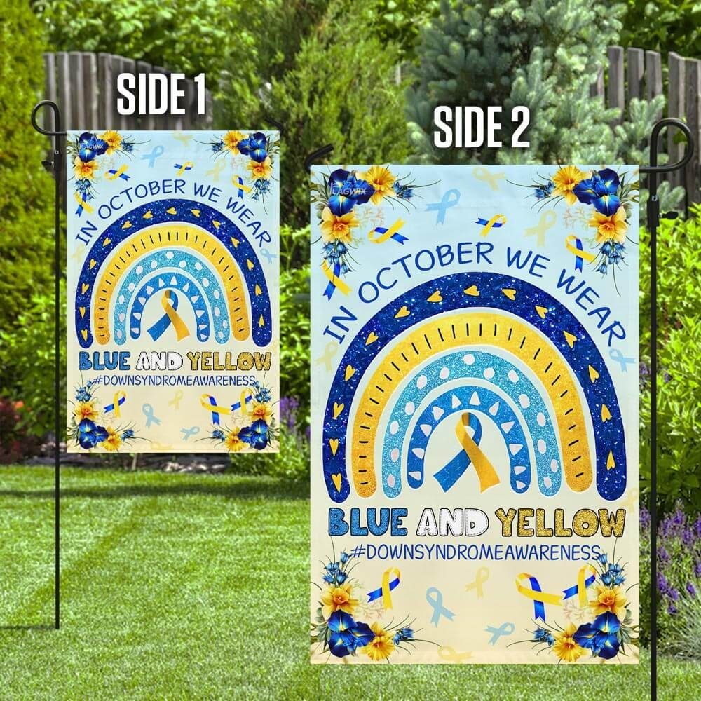 Down Syndrome Awareness. In October We Wear Blue And Yellow Flag - Image 8