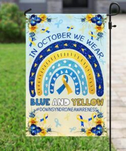 down syndrome awareness. in october we wear blue and yellow flag 8036