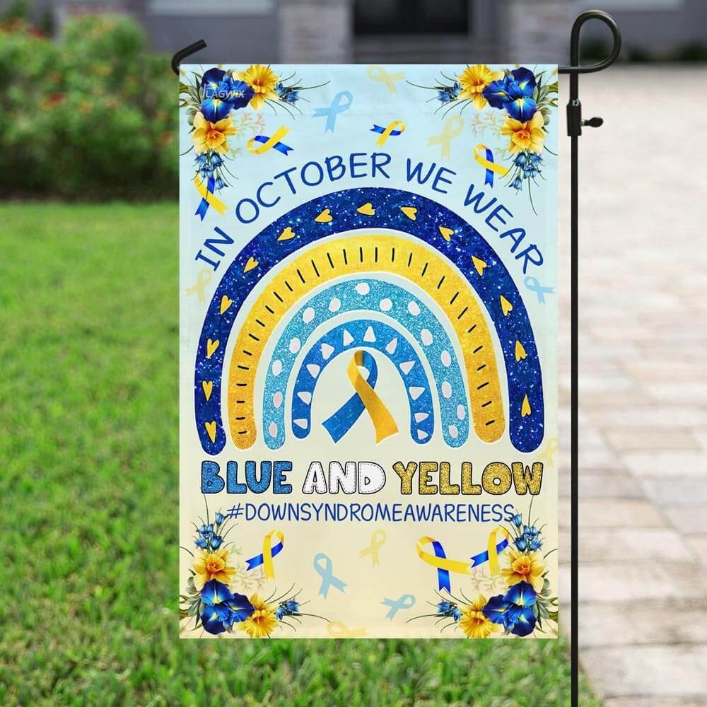 Down Syndrome Awareness. In October We Wear Blue And Yellow Flag - Image 6