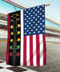 Drag Racing American Flag I Strip On Weekends Flag TQN393F