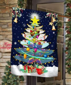 Dragonfly Christmas Tree Flag MLH2042F