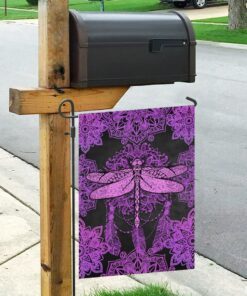 dragonfly purple mandala flag 5791