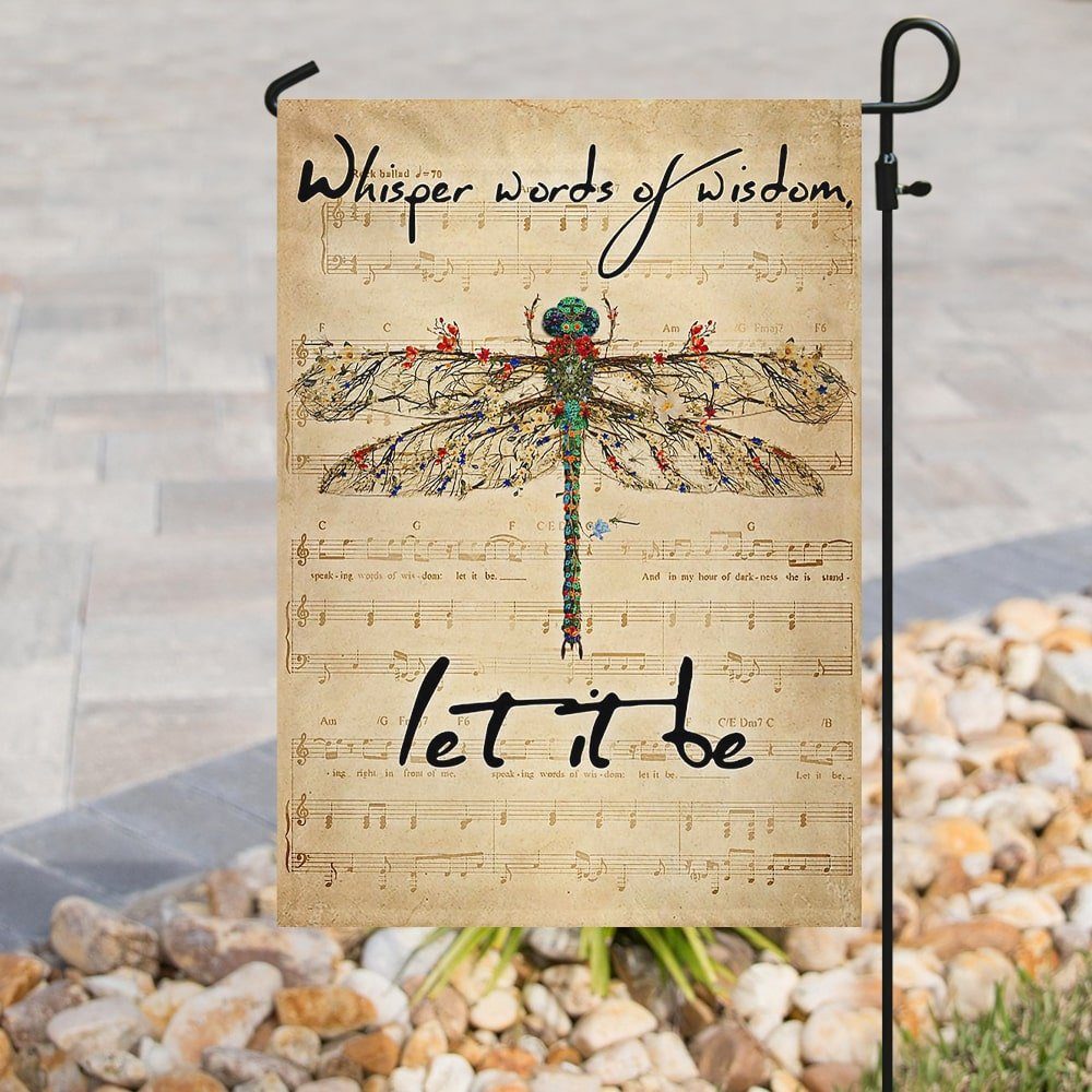Dragonfly Whisper Words Of Wisdom Let It Be Flag - Image 4
