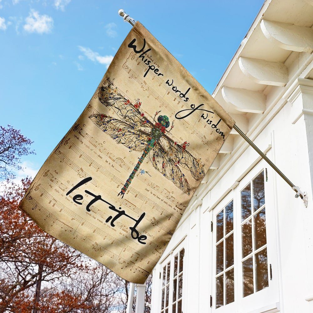 Dragonfly Whisper Words Of Wisdom Let It Be Flag - Image 9