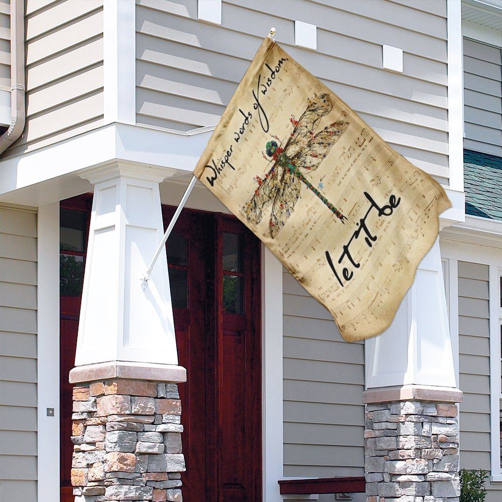 Dragonfly Whisper Words Of Wisdom Let It Be Flag - Image 8