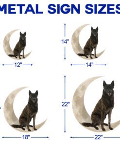 dutch shepherd dog and moon hanging metal sign qnk879msv35 1516