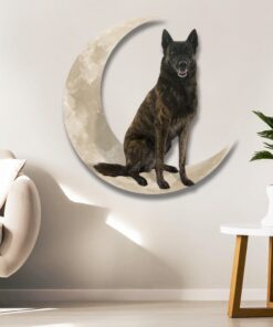 dutch shepherd dog and moon hanging metal sign qnk879msv35 5915