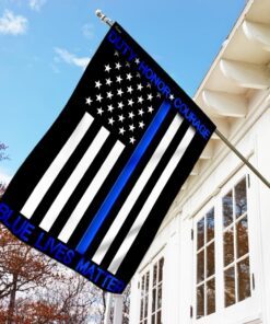 duty honor courage. the thin blue line flag 1048