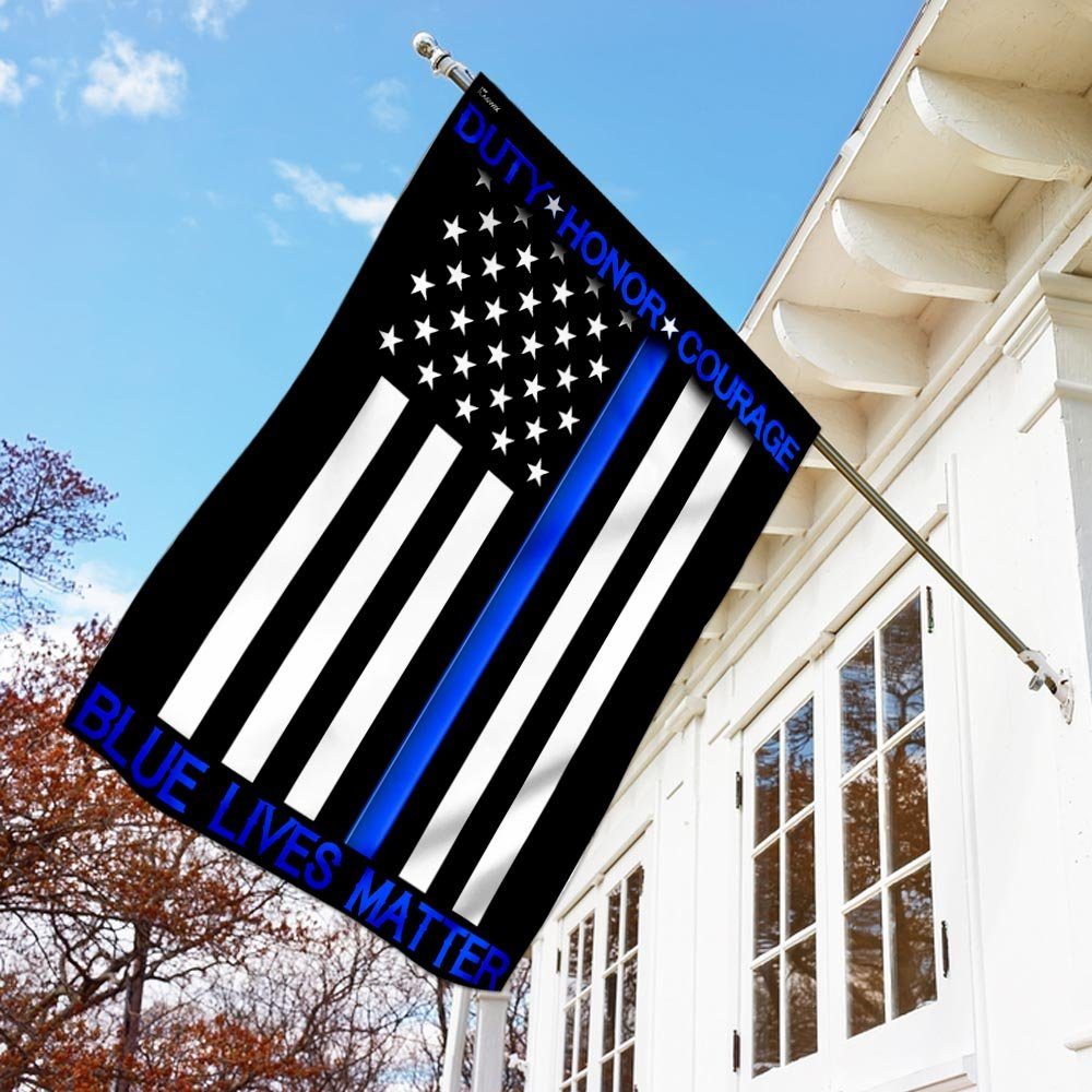 Duty - Honor - Courage. The Thin Blue Line Flag - Image 2
