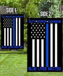 duty honor courage. the thin blue line flag 2709