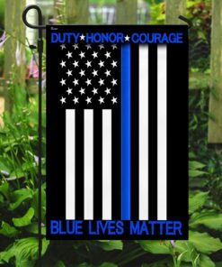 duty honor courage. the thin blue line flag 2760
