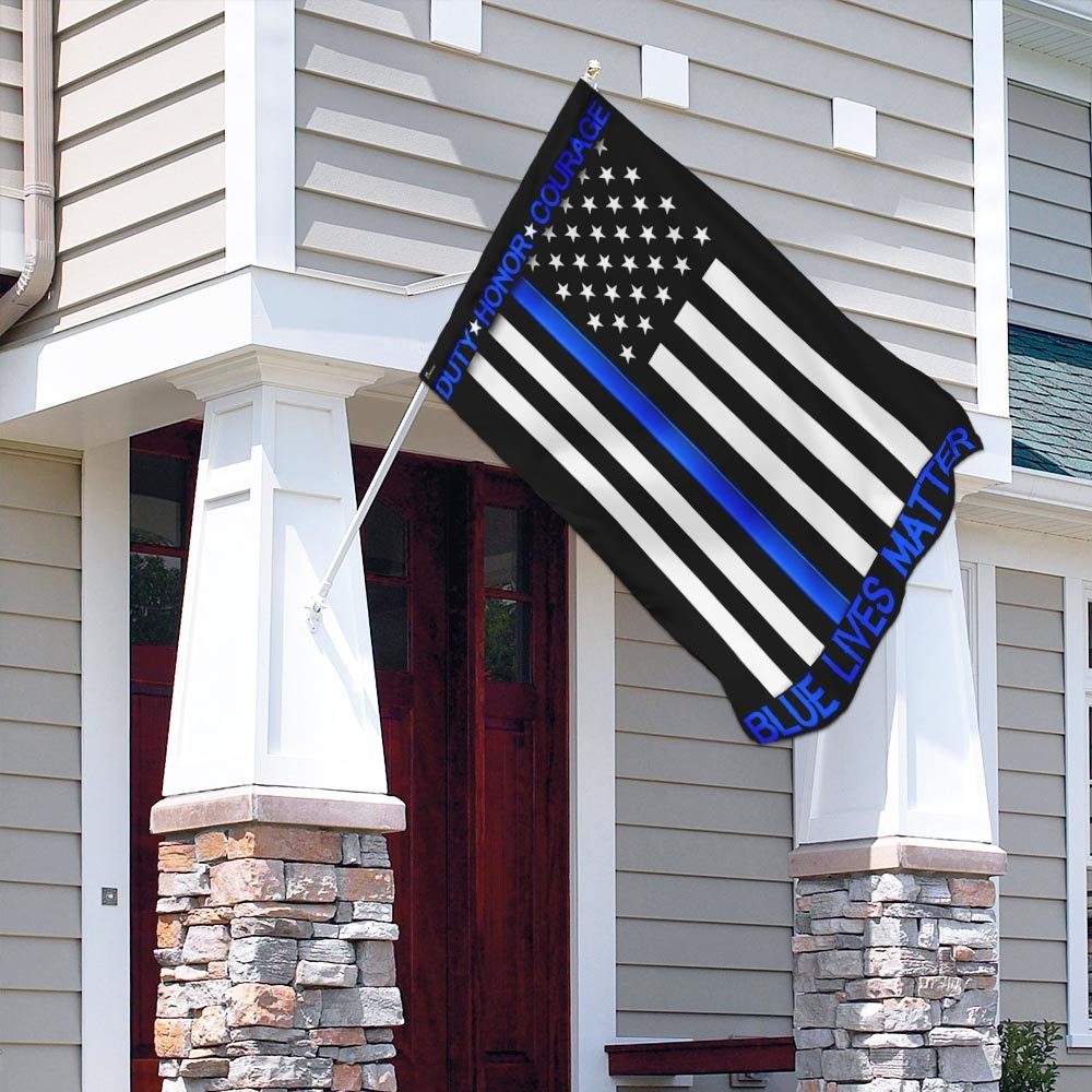 Duty - Honor - Courage. The Thin Blue Line Flag - Image 4