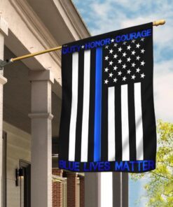 Duty - Honor - Courage. The Thin Blue Line Flag