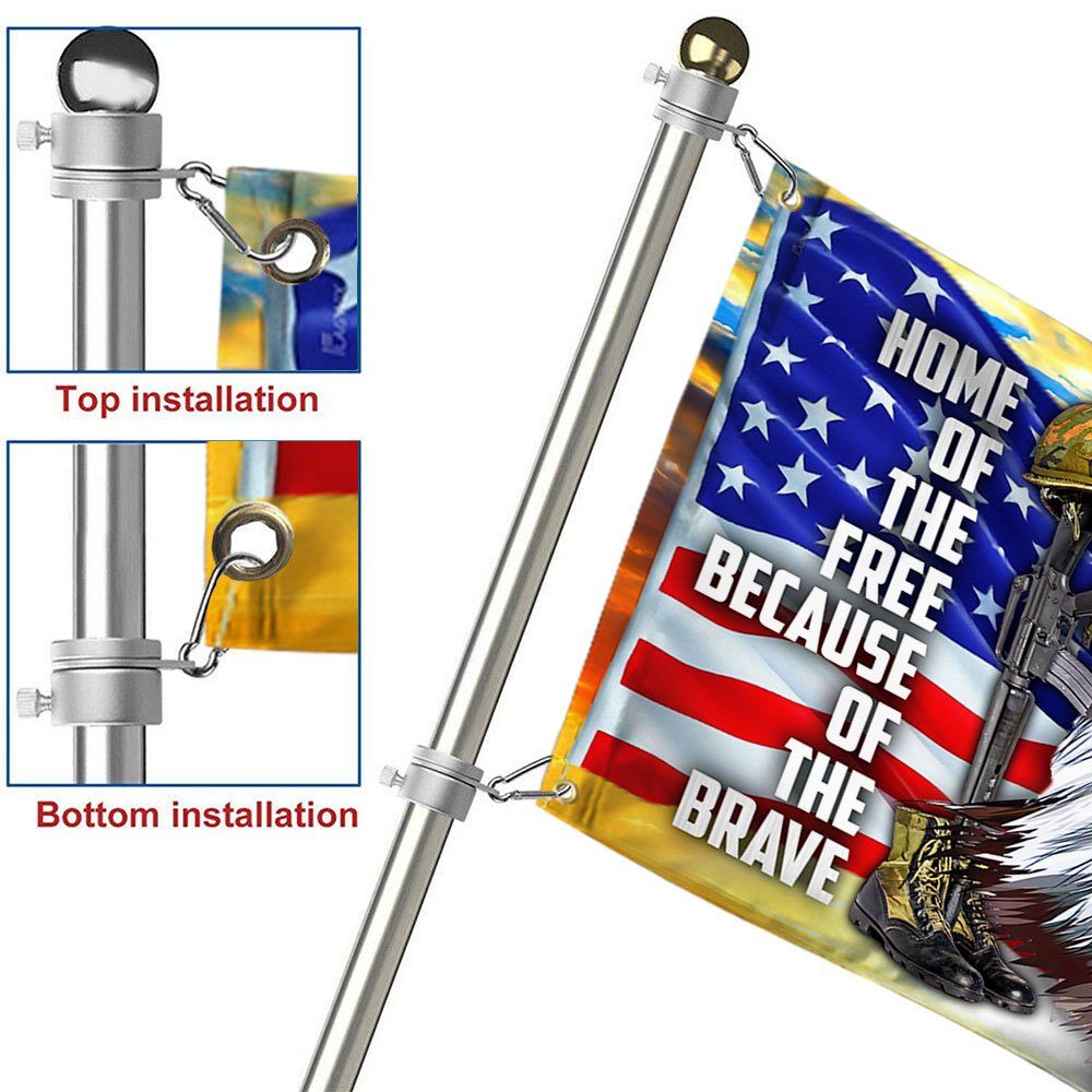 Eagle American Grommet Flag, Home Of The Free Because Of The Brave QNK1056GF - Image 7