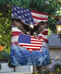 eagle over water american flag dbd3100f 7498