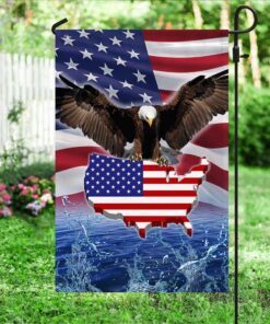 eagle over water american flag dbd3100f 8885