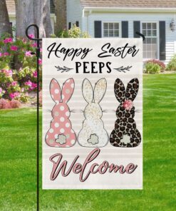 Easter Bunny Peeps Happy Easter Welcome Flag MLN1125F
