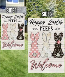 easter bunny peeps happy easter welcome flag mln1125f 6009