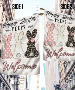 easter bunny peeps happy easter welcome flag mln1125f 6050
