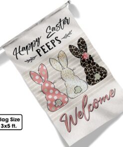 easter bunny peeps happy easter welcome flag mln1125f 6152