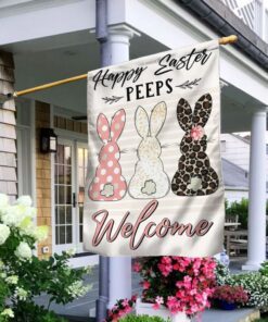 easter bunny peeps happy easter welcome flag mln1125f 7970