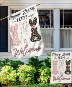 easter bunny peeps happy easter welcome flag mln1125f 7979