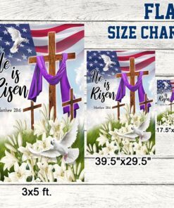 easter christian cross jesus christ he is risen flag mln920f 3318