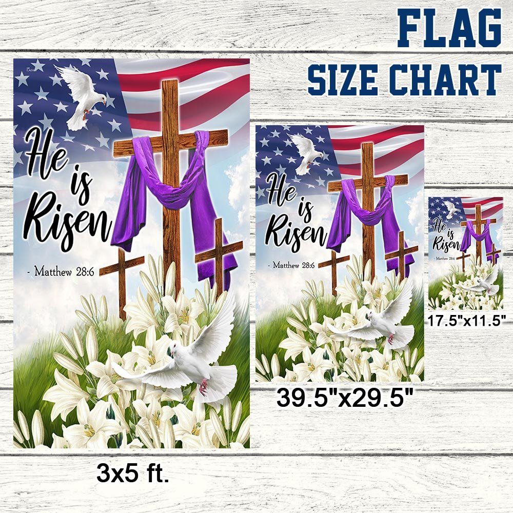 Easter Christian Cross Jesus Christ He Is Risen Flag MLN920F - Image 6