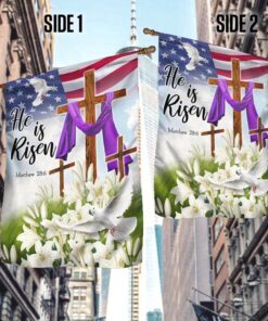 easter christian cross jesus christ he is risen flag mln920f 4171