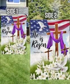 easter christian cross jesus christ he is risen flag mln920f 6927