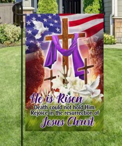 easter christian flag he is risen rejoice in the resurrection of jesus christ flag mln963f 5055