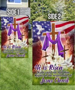 easter christian flag he is risen rejoice in the resurrection of jesus christ flag mln963f 6932
