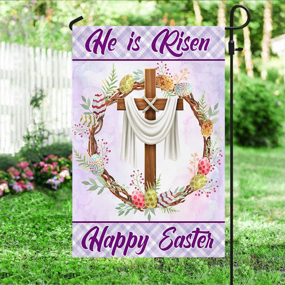 Easter Cross Flag Happy Easter He Is Risen Flag MLN999F - Image 3