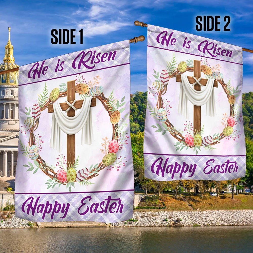 Easter Cross Flag Happy Easter He Is Risen Flag MLN999F - Image 2