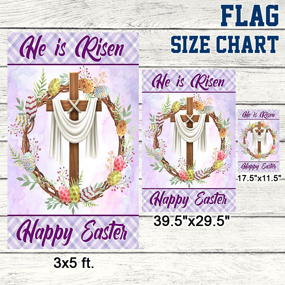 Easter Cross Flag Happy Easter He Is Risen Flag MLN999F - Image 7