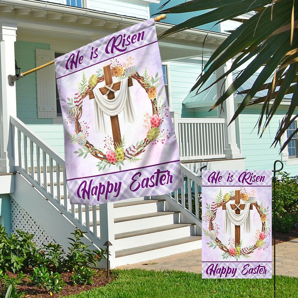 Easter Cross Flag Happy Easter He Is Risen Flag MLN999F - Image 4