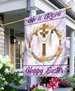 Easter Cross Flag Happy Easter He Is Risen Flag MLN999F