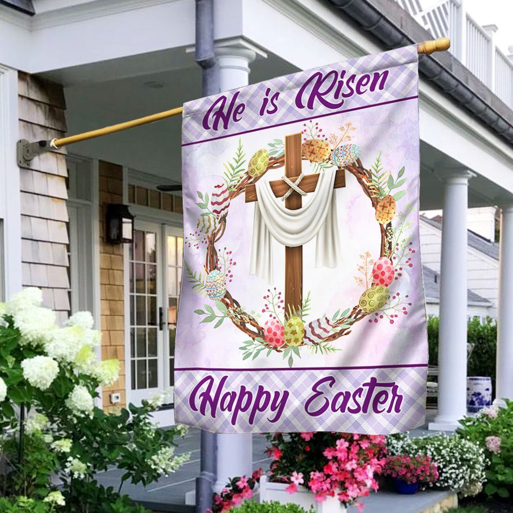 Easter Cross Flag Happy Easter He Is Risen Flag MLN999F