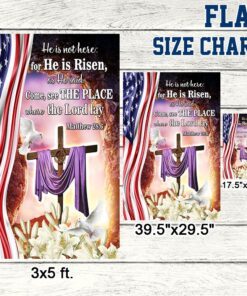 easter cross flag religious he is risen, christian american flag tpt592f 4894