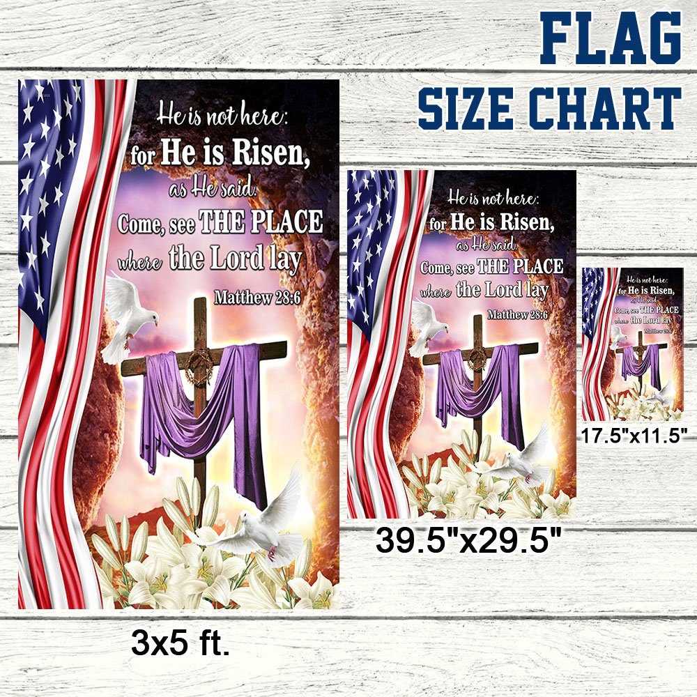 Easter Cross Flag Religious He is Risen, Christian American Flag TPT592F - Image 7