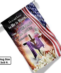 easter cross flag religious he is risen, christian american flag tpt592f 6339