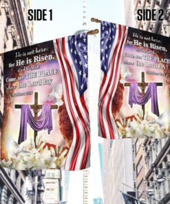 easter cross flag religious he is risen, christian american flag tpt592f 6370